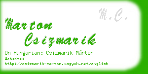 marton csizmarik business card