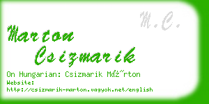 marton csizmarik business card